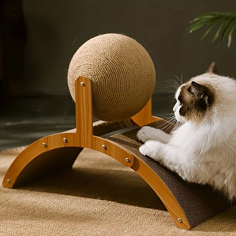 Cat Scratch Ball Cat Scratching Toy Inclined Scratcher Rope Ball Suitable for Indoor Cats Interactive Pet Toy