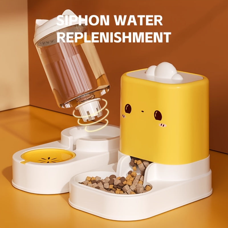 1pc Cat Food Automatic Feeder All-in-One Cute Cloud Cat Ear Feeder Household Pet Water Dispenser