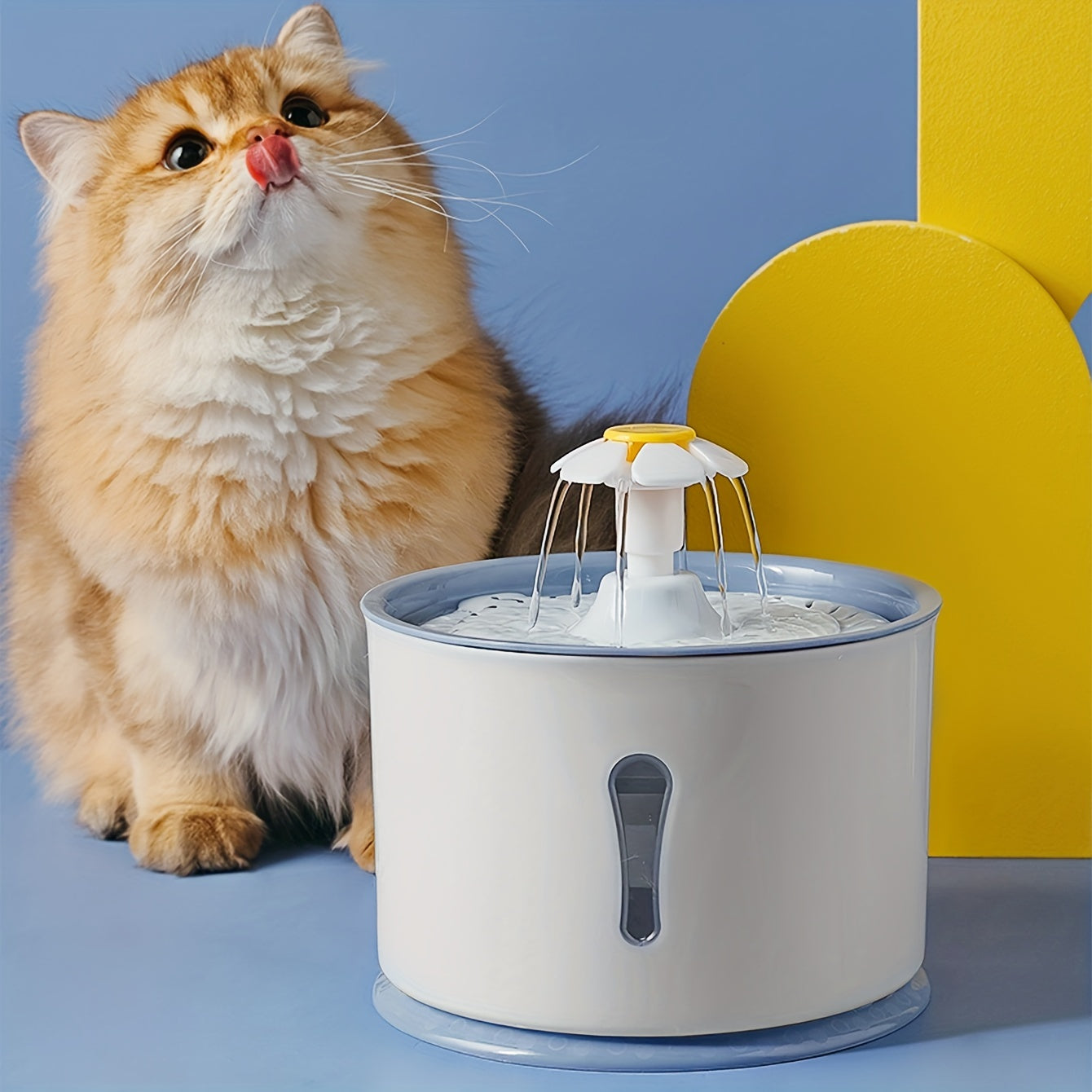 MIAOQUANJI Smart Pet Water Dispenser with Automatic Recirculation, Live Water Drinking Machine, Cat Feeder, Low Frequency Sound for Drinking Purification and Filtration, Without Battery