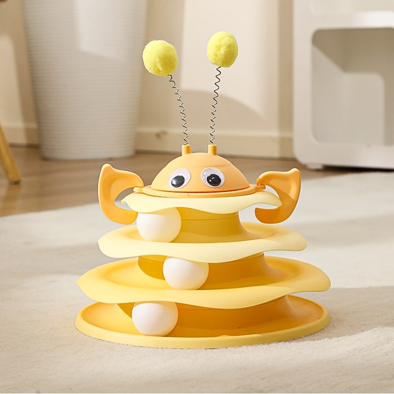 Bees Game Plate Ice Cream Cat Toy - Uncharged, No Battery, Plastic Material