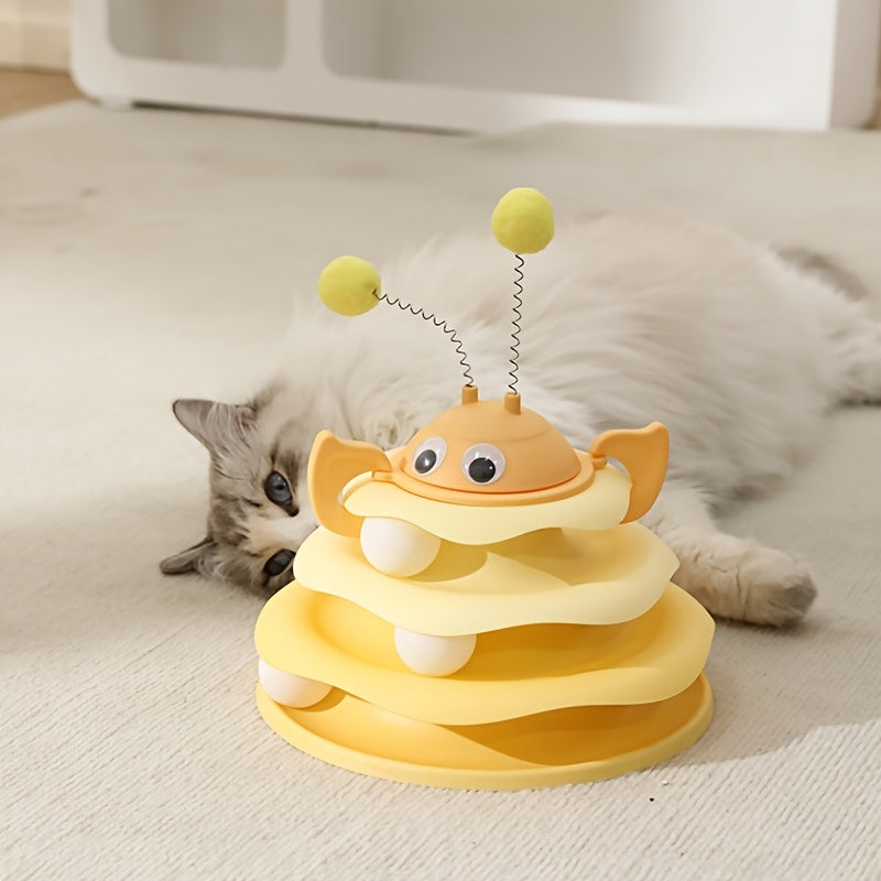 Bees Game Plate Ice Cream Cat Toy - Uncharged, No Battery, Plastic Material