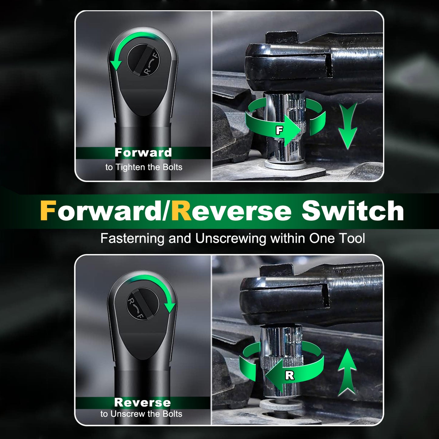 Tegatok 2/ 4pcs 12V Industrial Cordless Electric Wrench Set - 45NM 3/ 8" Ratchet Wrench, 45 Ft-lbs 400 RPM High-Torque Power Tool with 7 Sockets, Ideal for Car Repair, Nut Removal, and Heavy-Duty Applications