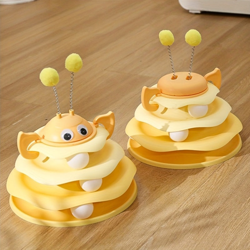 Bees Game Plate Ice Cream Cat Toy - Uncharged, No Battery, Plastic Material