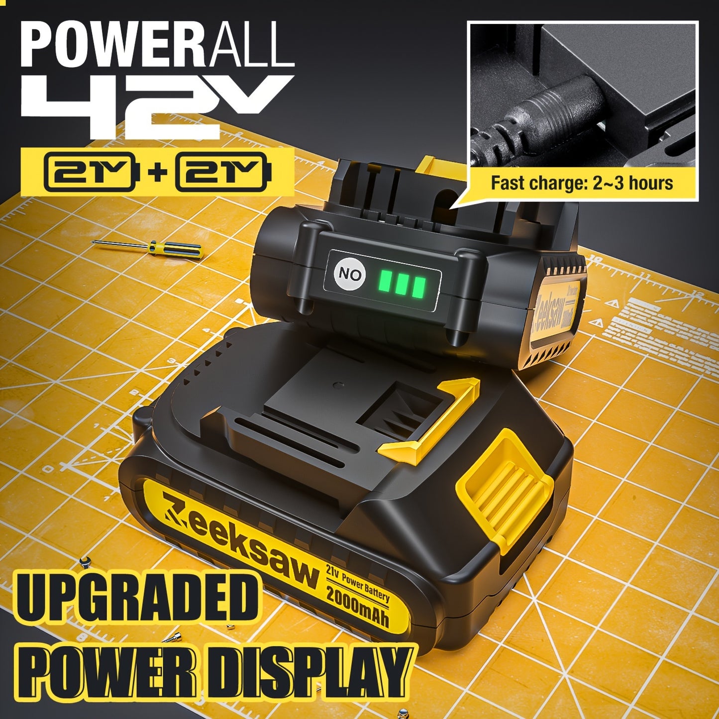 Zeeksaw 6-Inch Cordless Mini Chainsaw Kit with 2 Large Capacity Batteries, Pruning Saw, Security Lock, and Accessories - Ideal for Wood Cutting, Trimming & Woodworking, Includes Protective Gear, Valentine's Day Gift