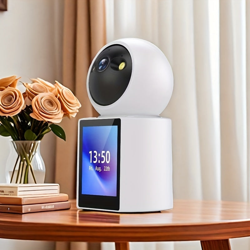 Home Pet Camera, a Home Camera with Built-In Screen, Equipped with Two-Way Audio, Night Vision, And Video Calling Functions, Used for Pet And Home Safety, Without Battery