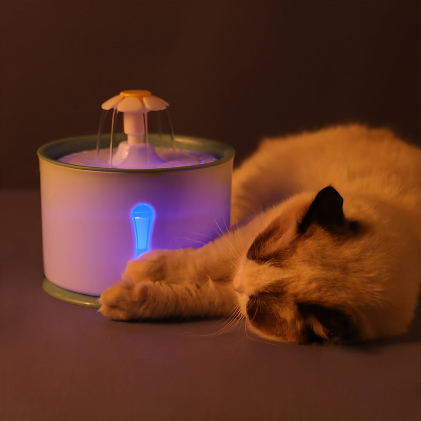 MIAOQUANJI Smart Pet Water Dispenser with Automatic Recirculation, Live Water Drinking Machine, Cat Feeder, Low Frequency Sound for Drinking Purification and Filtration, Without Battery